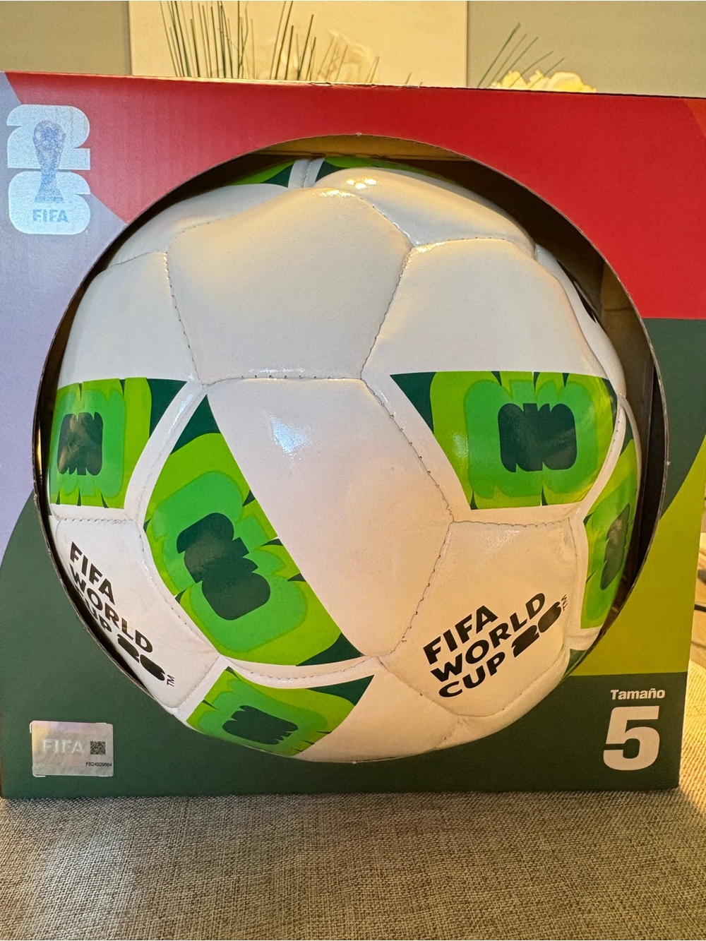 FIFA World Cup Size 5 White and Green Soccer Ball